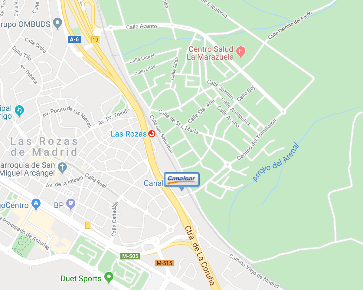 Mapa Canalcar Las Rozas